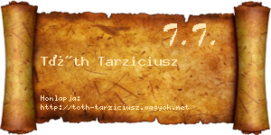 Tóth Tarziciusz névjegykártya