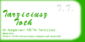 tarziciusz toth business card